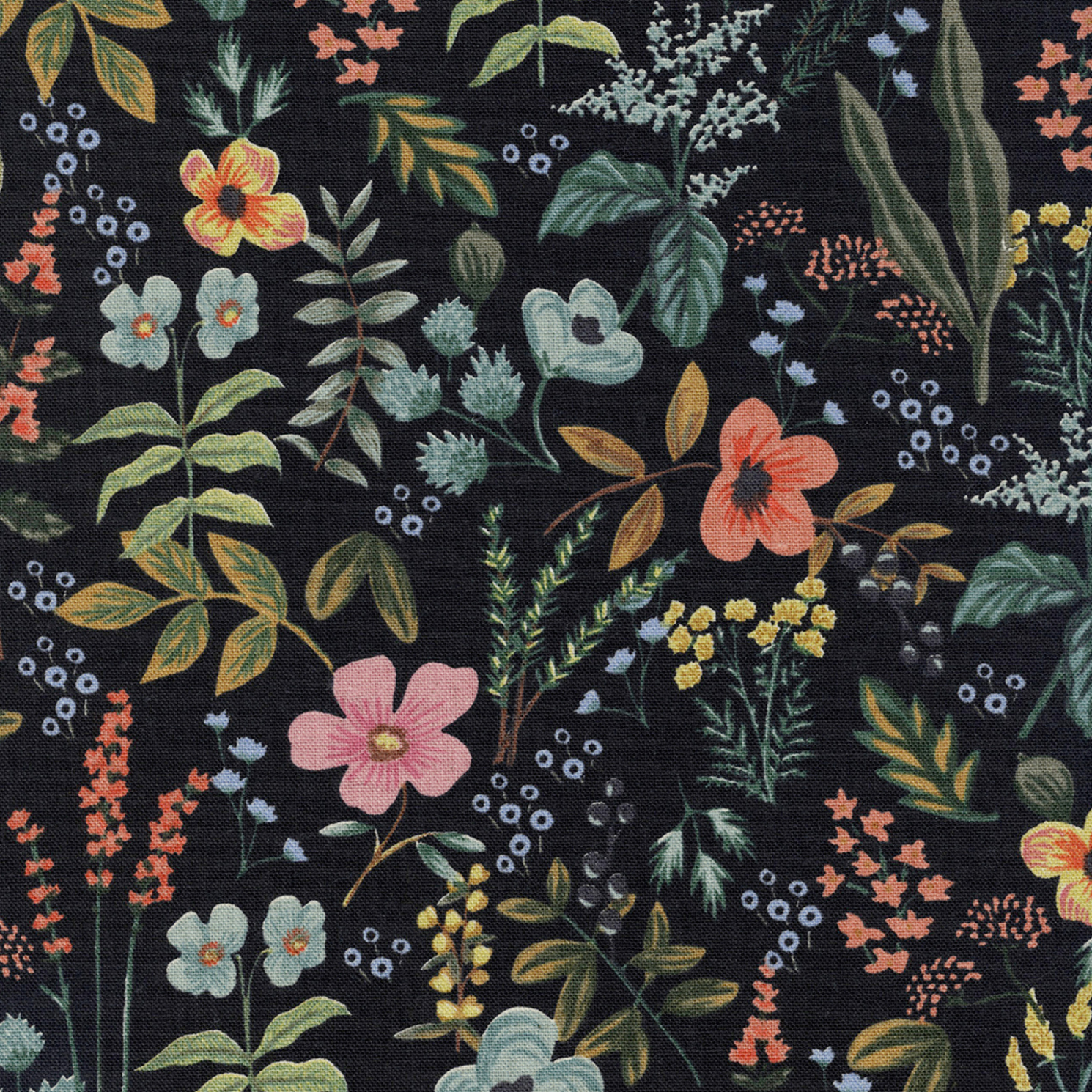 Rifle Paper Co. AB8054-022 Amalfi Herb Garden Midnight Canvas Fabric
