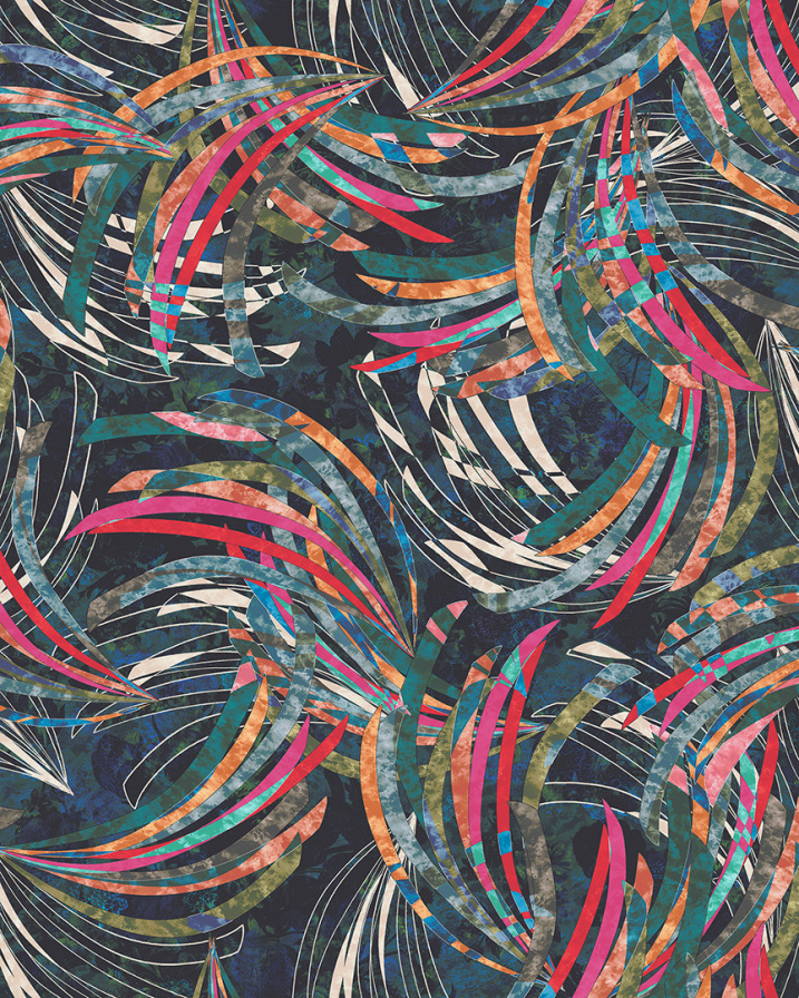 RJR Fabrics RJ803-TE1D Arcadia Color Play Teal Digiprint Fabric