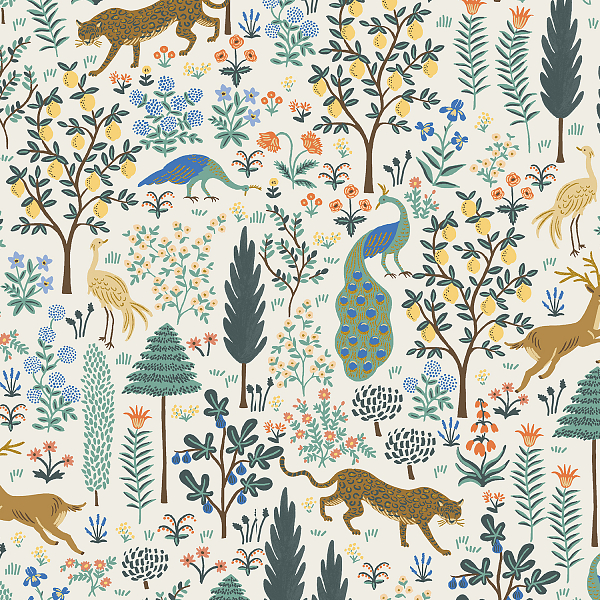 Rifle Paper Co. RP700-CR2M Camont Menagerie Cream Metallic Rifle Paper Co. RP700-CR2M Camont Menagerie Cream Metallic
