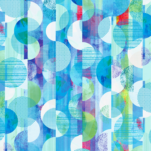 RJR Fabrics RJ1504-SK1D Geometry Three Sixty Sky Digiprint Fabric